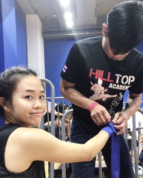 Anthia Chng training in gym