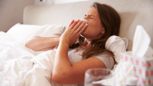 Women with flu symptoms