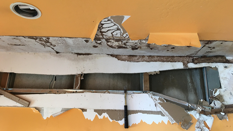 Collapsed ceiling from termites in singapore