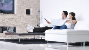 Couple living room TV