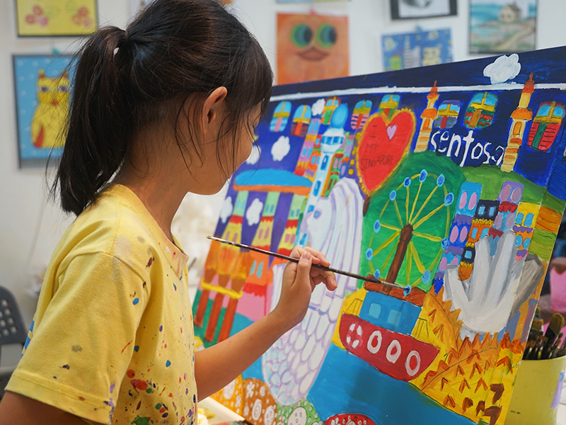 Little Artists Studio kids' art classes girl painting singapore