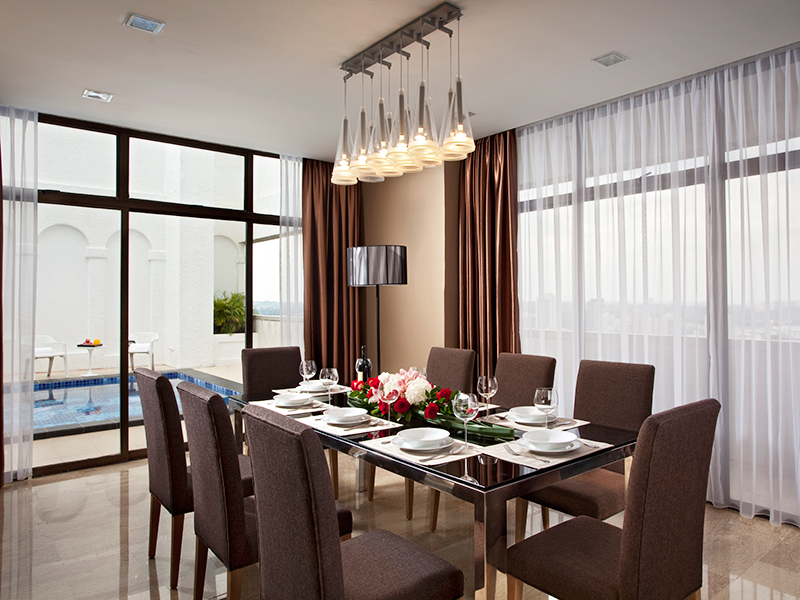 Far East Plaza Residences Penthouse dining room serviced apartments in Singapore