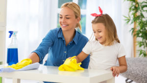 contactless pest control and cleaning services Mom and daughter