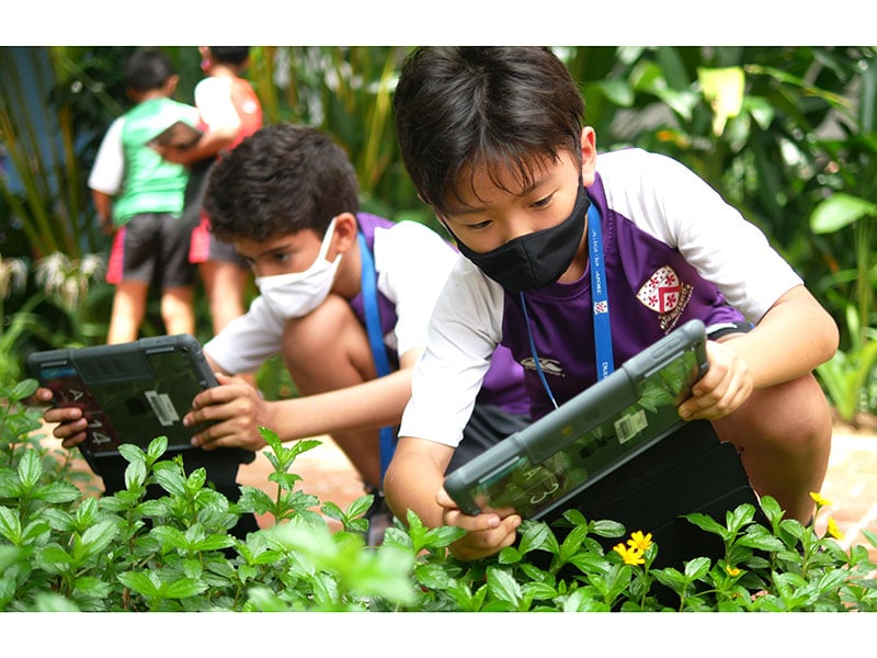 learning using technology outdoors Dulwich College Singapore's international schools