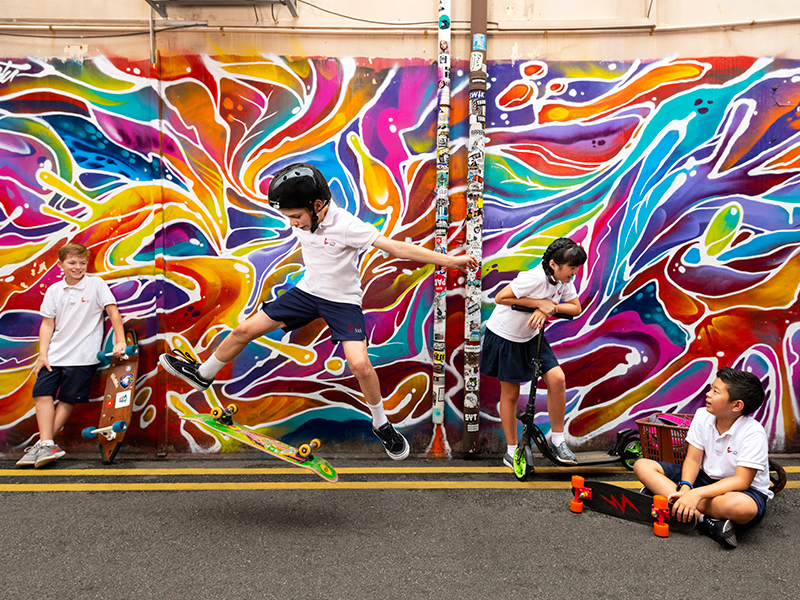 Singapore American School mural skateboarding school curriculums