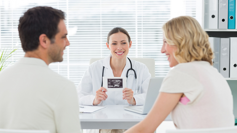 Fertility treatments maternity insurance couple and doctor