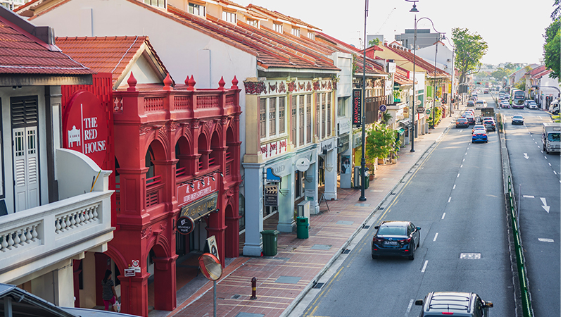 A Tanjong Katong street scene close to Amber Road