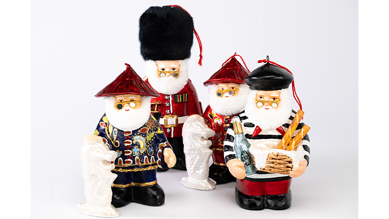 Iggy's crafts - hand-painted santa ornaments