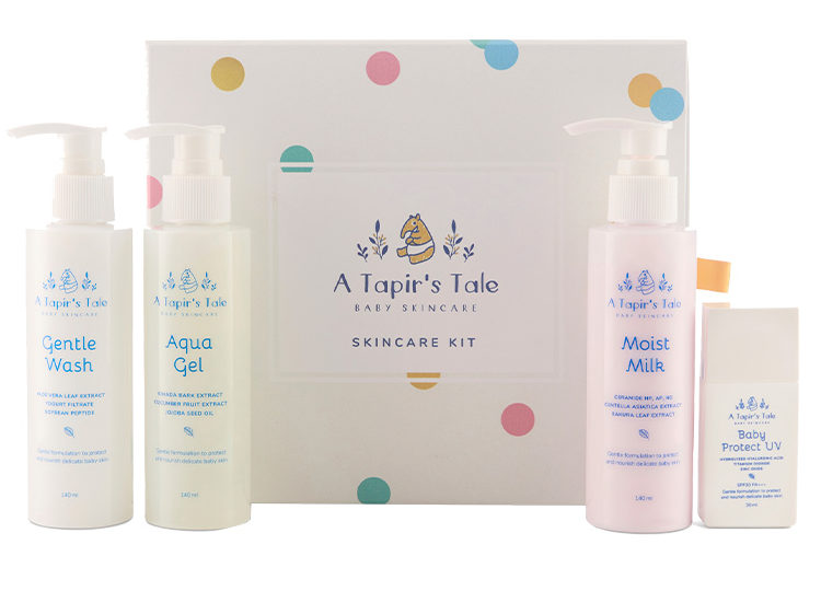 Baby skin care bundle, including gentle wash, A Tapir’s Tale