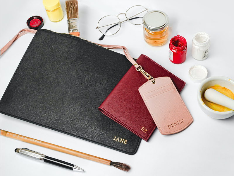 Personalised gifts in vegan leather, with giftbox and cards, THEIMPRINT