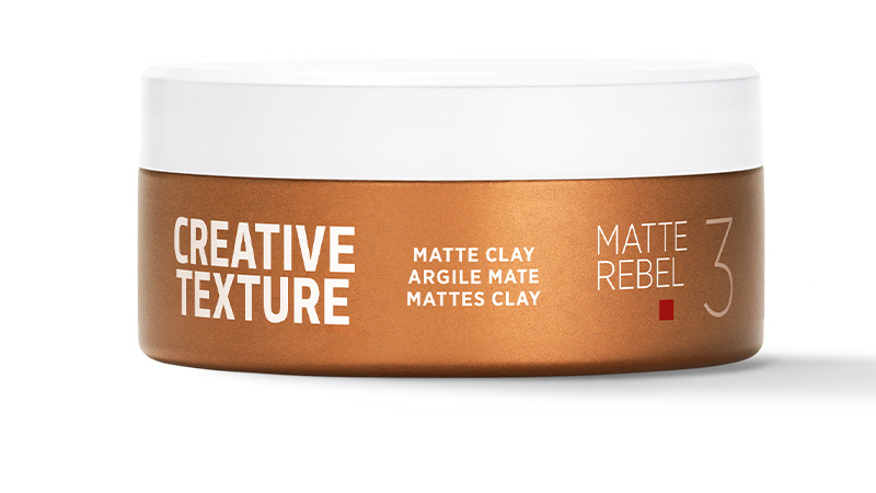 Goldwell Stylesign Creative Texture Dry Boost (spray), $36; Matte Rebel (clay), $35