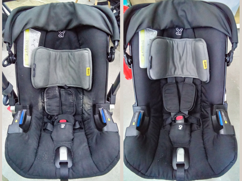 pre & post child car seat cleaning by pramwash