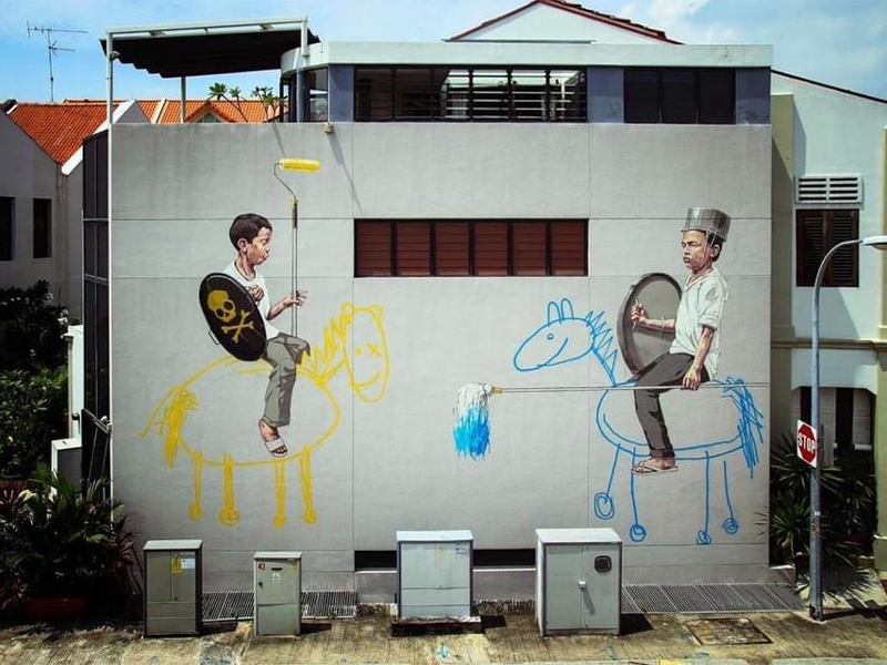 Shophouse with mural on Joo Chiat Terrace paya lebar mrt