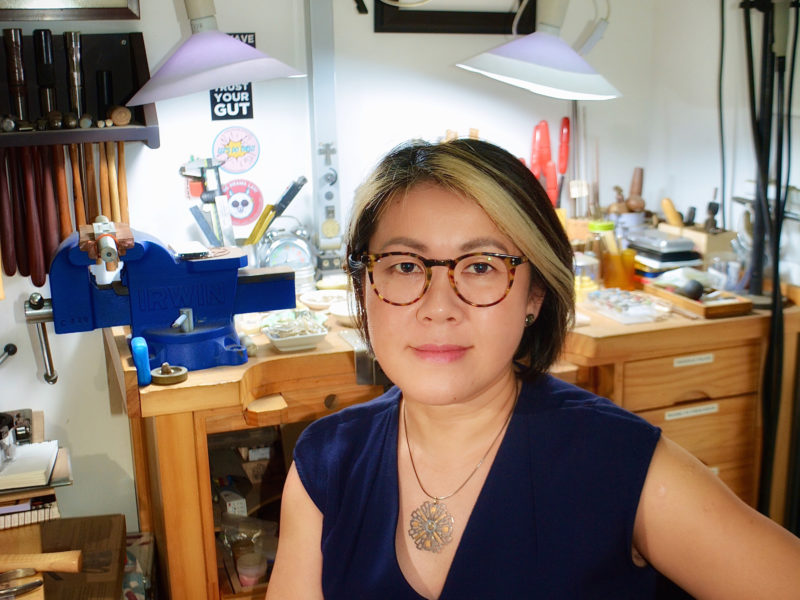 Stephanie Wong Jewellery in the studio