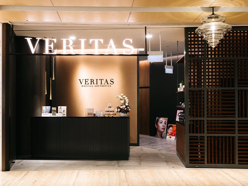 Veritas Aesthetics collagen skin sag front desk