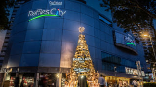 raflles city guerlain tree shopping in singapore, revamp