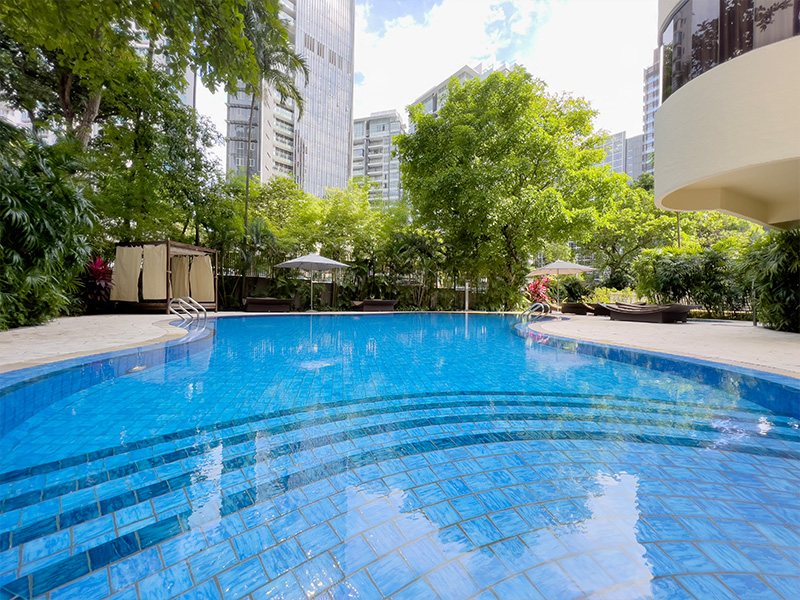 co living apartment facilities - pool