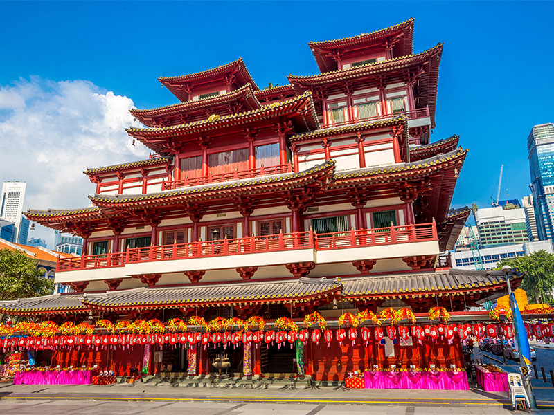 The Buddha Tooth Relic Temple near Chinatown