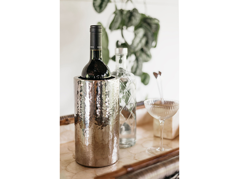 wine cooler and glassware at AROO