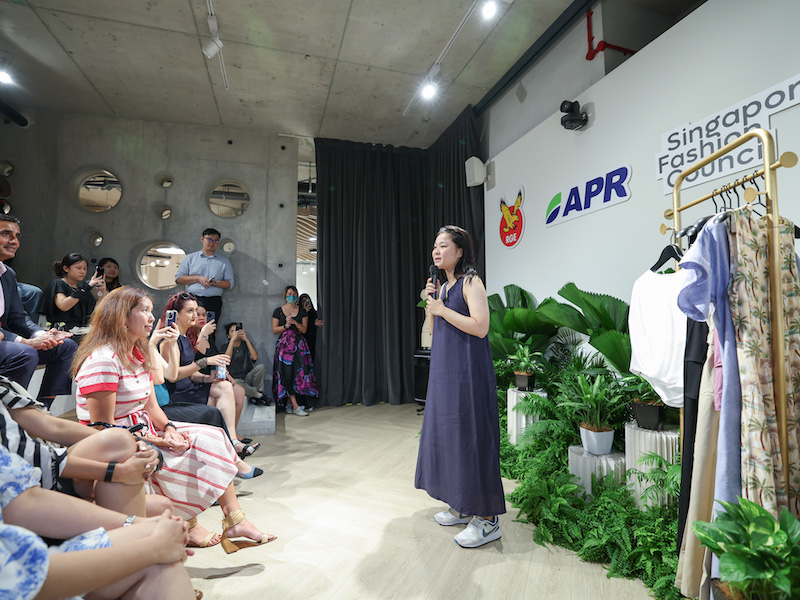Capsule collection launch at Design Orchard created from sustainable fabrics rayon donated by Royal Golden Eagle