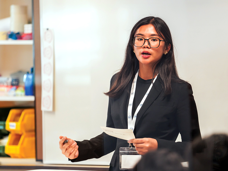 CIS student debating during Yale Model United Nations Singapore