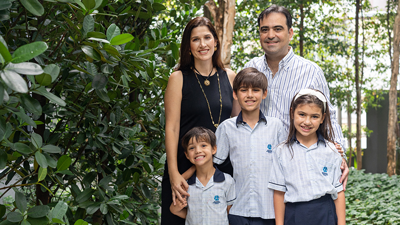 image of happy family from One World International School in Singapore