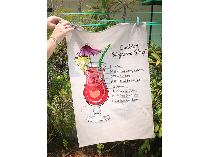 Singapore Sling Tea Towel