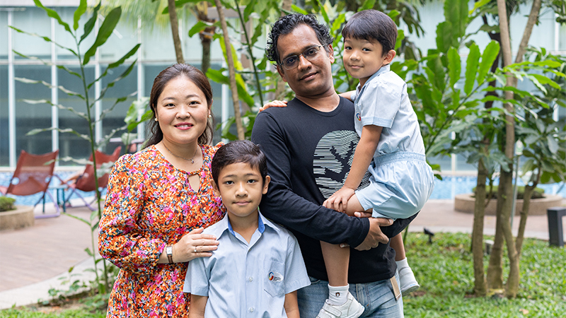 image of family from Global Indian International school in Singapore