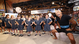 AIS Kapa Haka group performing traditional Aotearoa New Zealand culture dance