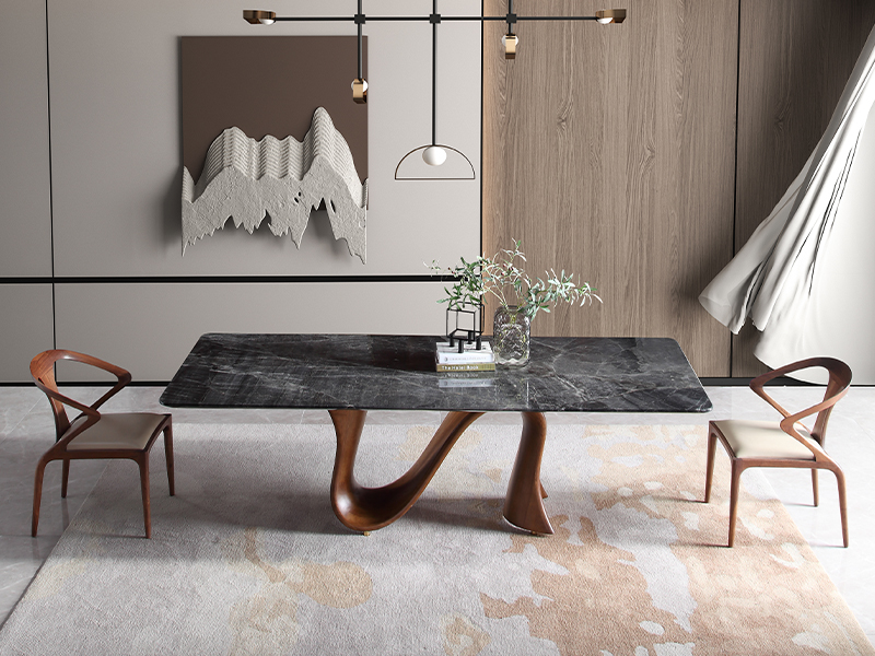 Black & Walnut marble dining tables