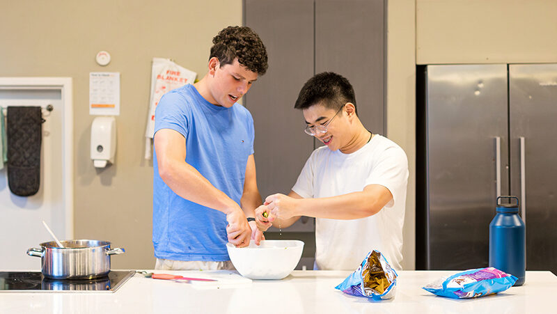 Shore boarding school in Australia - male students cooking
