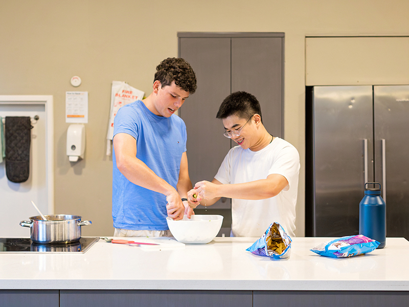 Shore boarding school in Australia - male students cooking
