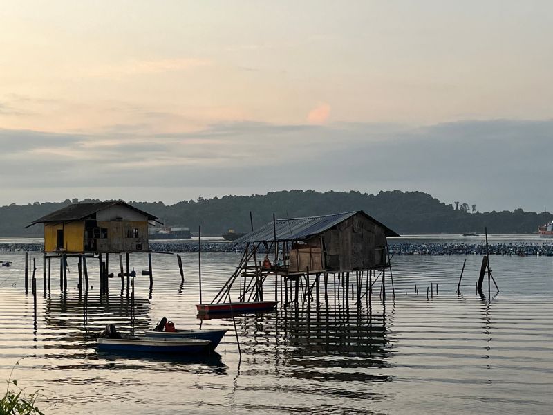 Orang Seletar huts for Air, a play events at Esplanade