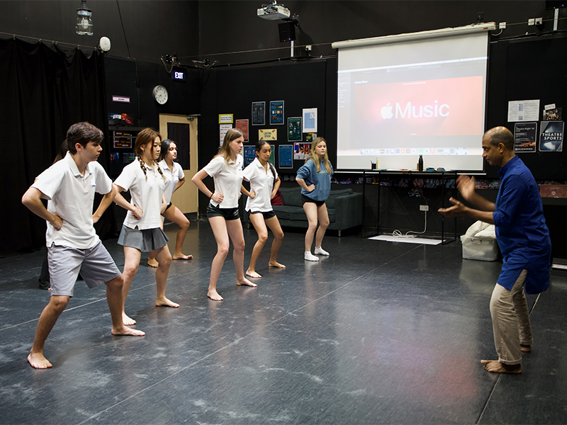 indian dance with artist in residence at UWCSEA