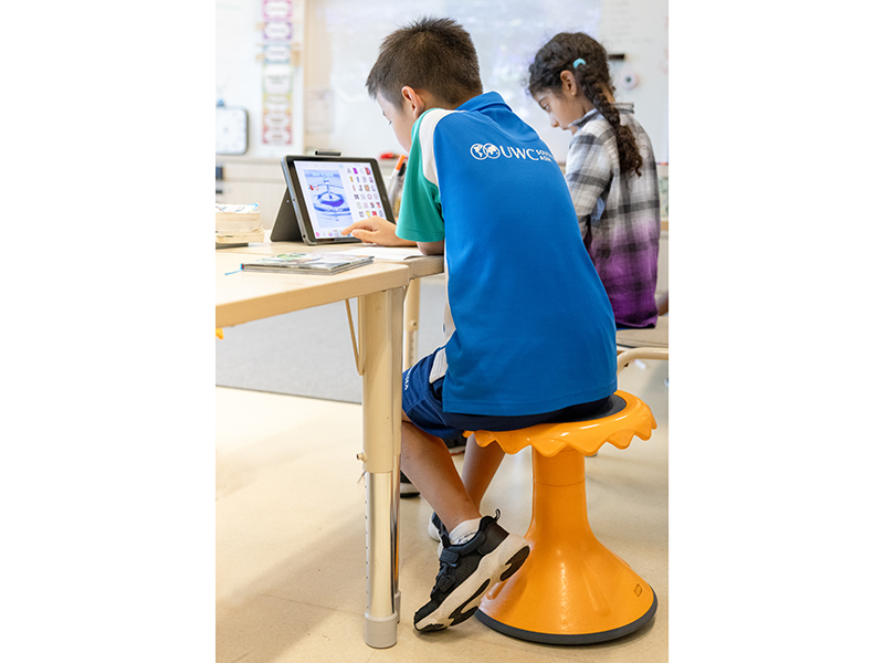 wobble stool sensory tools at UWCSEA in Singapore for holistic educational experience