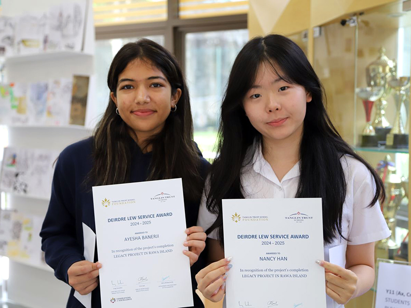 Tanglin Trust School student community service award winners