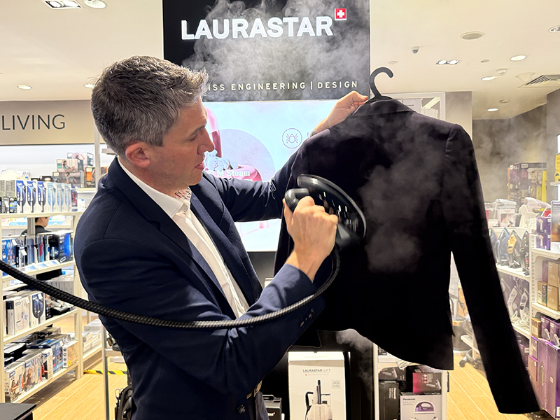 Co-CEO Michael Monney demonstrates Lift at TANGS Singapore