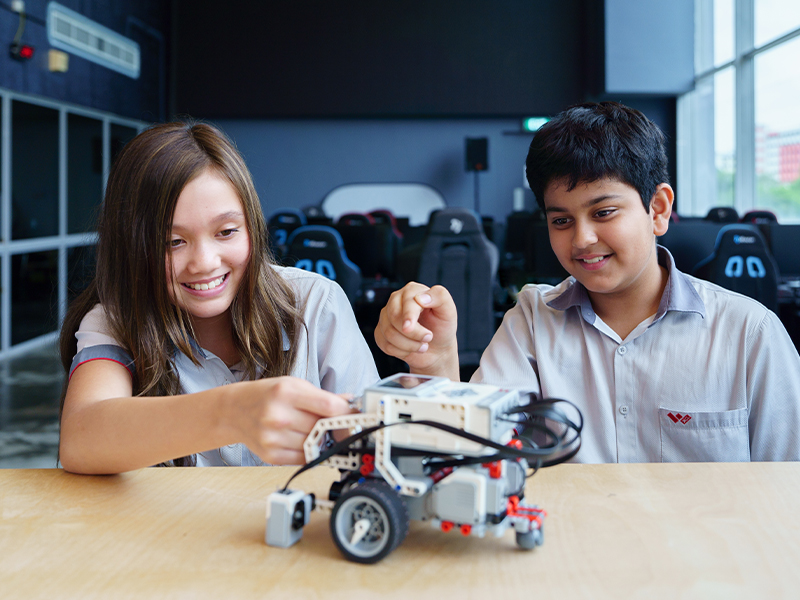 tech savvy XWA students engaging with robotics