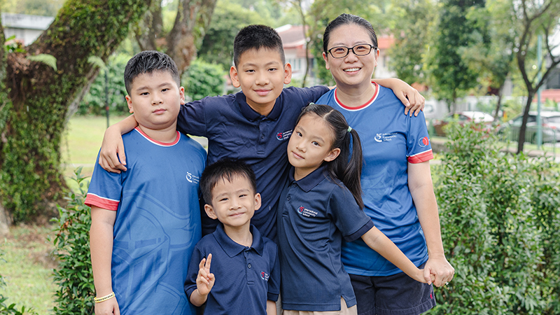 image of mother with children attending International Community School