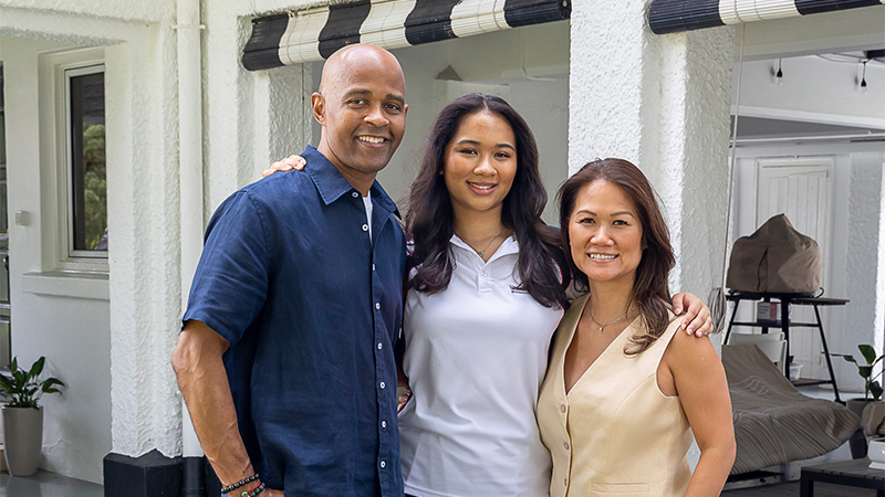 image of parents with teenage daughter attending Stamford American top international school in Singapore