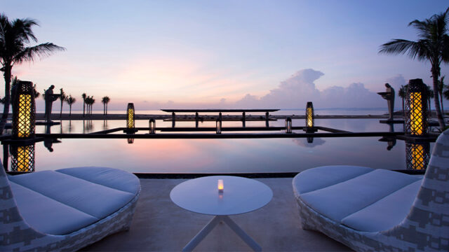 dusk beach view from nusa dua resort