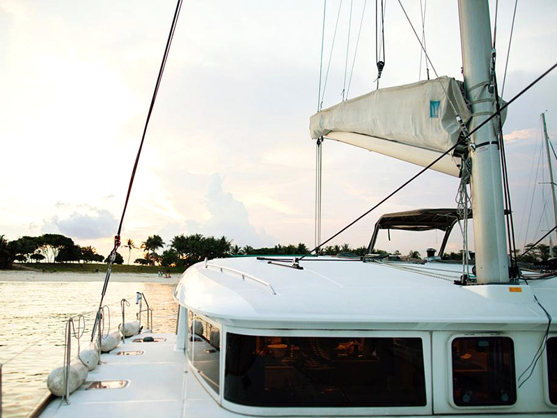 sunset view from Singapore yacht charter from Sing Yachts