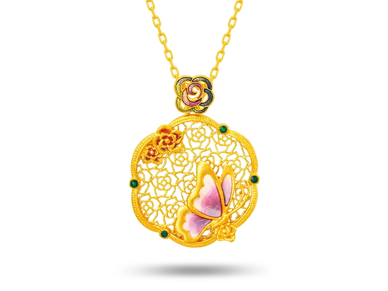 Butterfly Bloom 999 Pure Gold Necklace