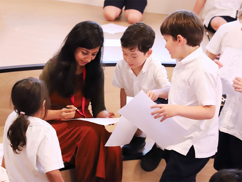 Tanglin Trust primary school students and teacher