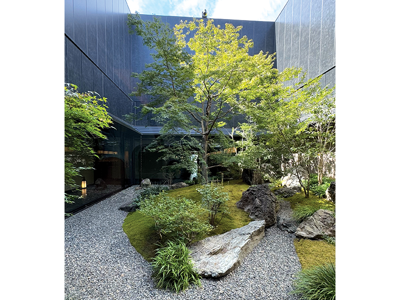 garden courtyard at the Executive Lounge of Hilton hotel