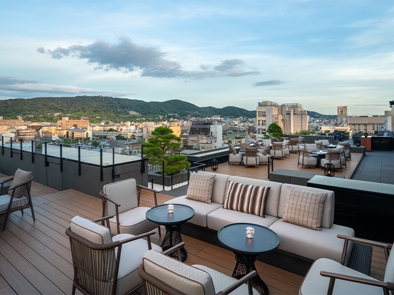Grab a drink a the rooftop of Hilton Kyoto at Cloud Nest
