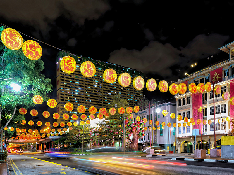 Chinatown lightup for CNY public holidays in Singapore