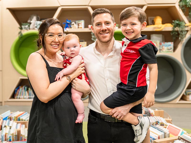 alumna Elizabeth White with family - international education at CIS