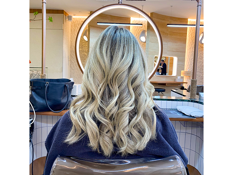 Chez Vous Blonde highlights in Singapore - balayage, lowlights, hair colour by hairdressers in singapore