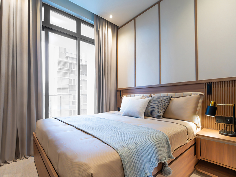 fully furnished apartment bedroom weave suites